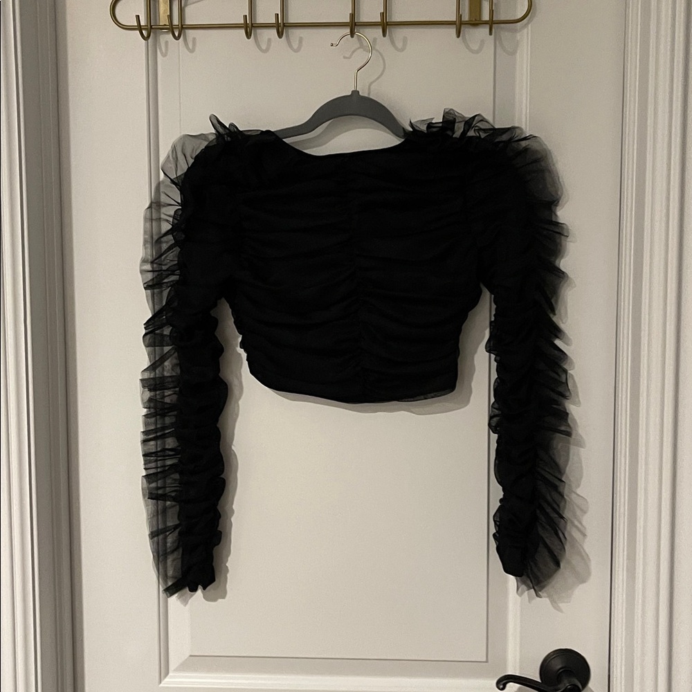 Black Ruffled Two-Piece Set - Picture 8 of 11